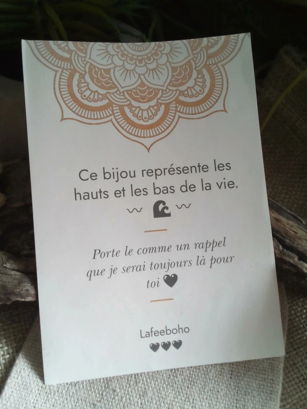 Bague vague de la vie argentée+ carte – photo 2